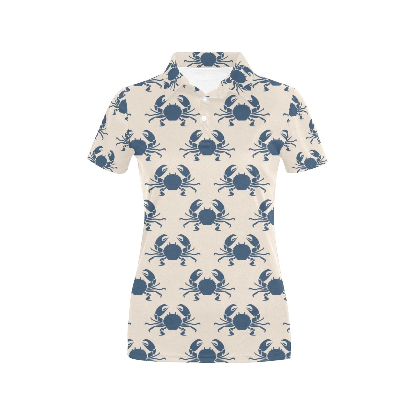 Crab Pattern Print Design 02 Women's Polo Shirt