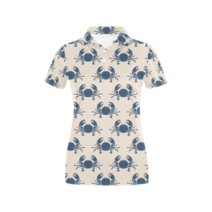 Crab Pattern Print Design 02 Women's Polo Shirt