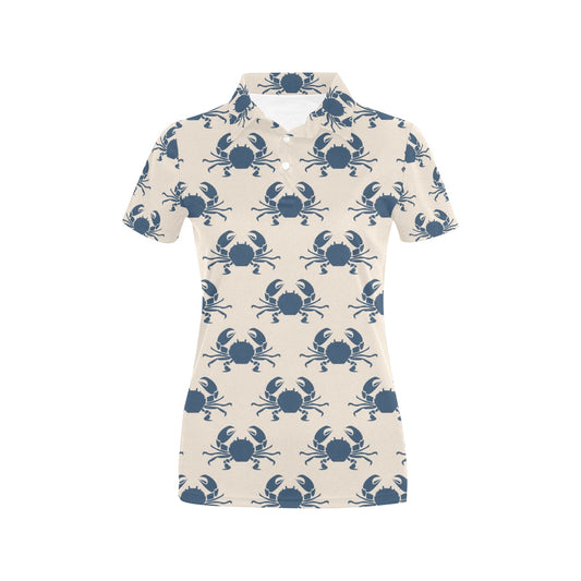 Crab Pattern Print Design 02 Women's Polo Shirt