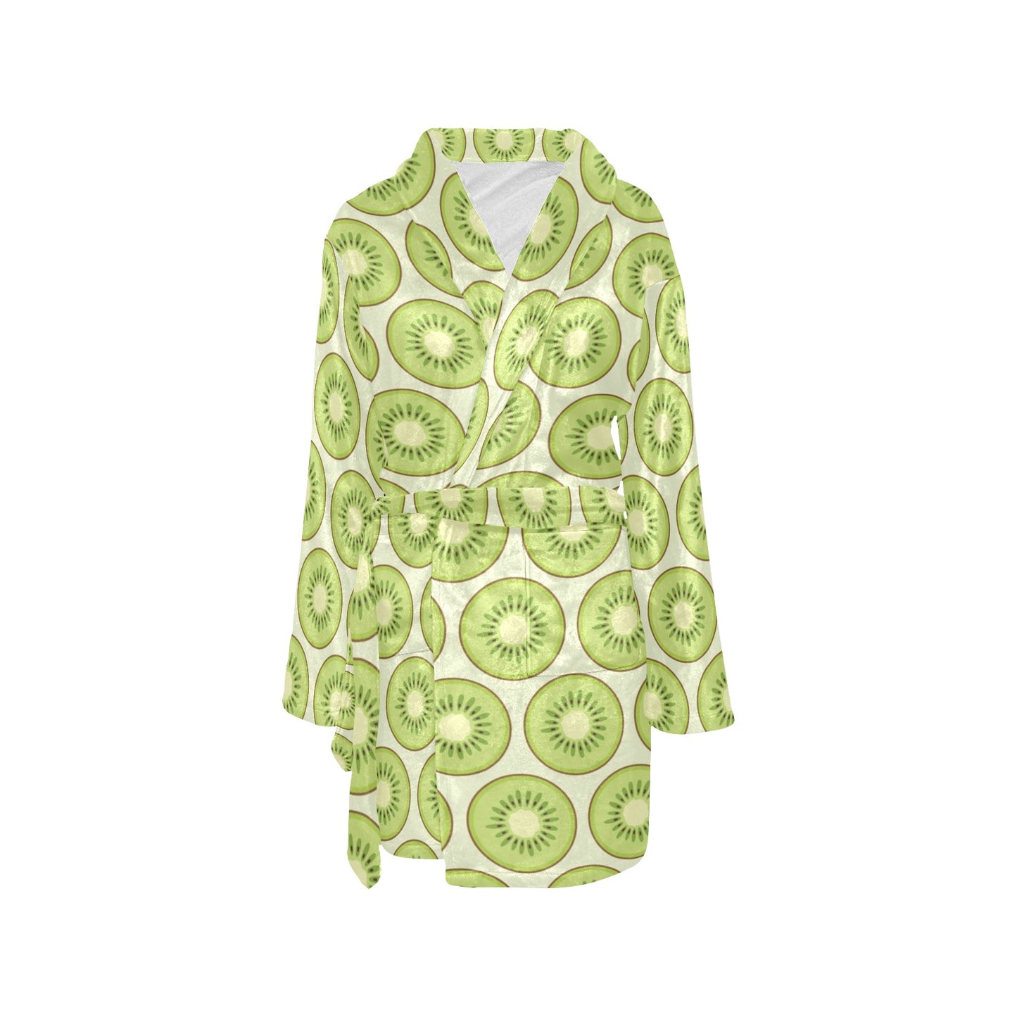 Kiwi Pattern Print Design KW02 Women's Fleece Robe