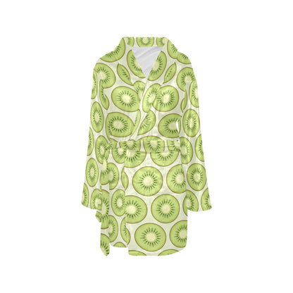 Kiwi Pattern Print Design KW02 Women's Fleece Robe