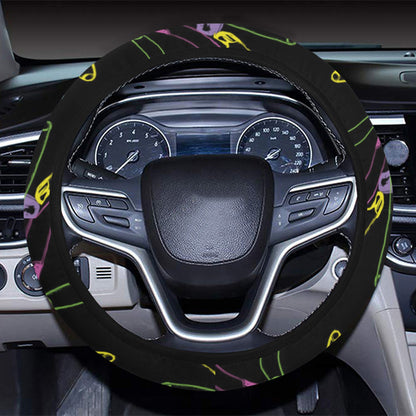 Safety Pin Print Design LKS304 Steering Wheel Cover with Elastic Edge