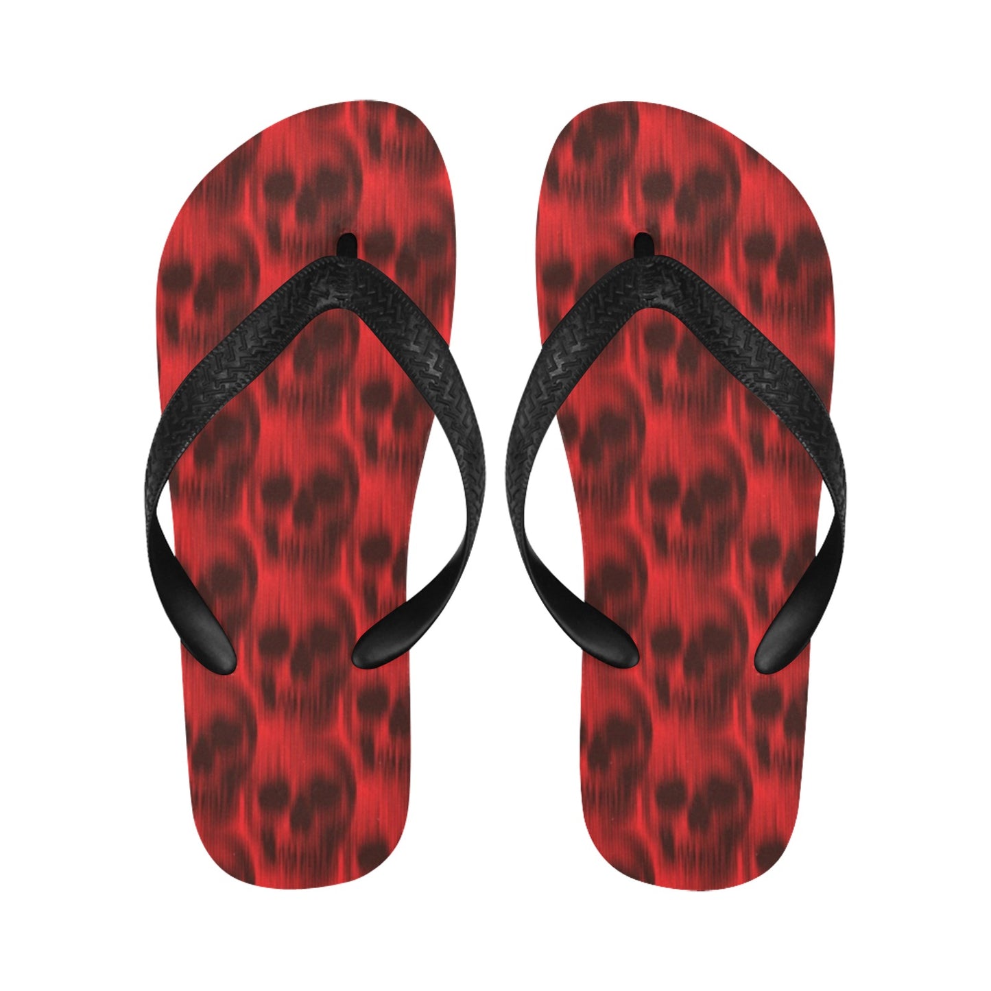 Skull Red Print Design LKS306 Flip Flops