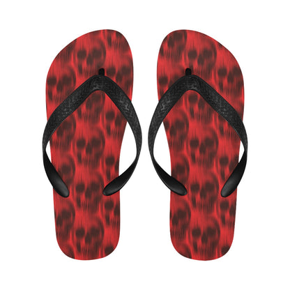 Skull Red Print Design LKS306 Flip Flops