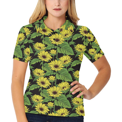 Sunflower Print Design LKS3010 Women's Polo Shirt