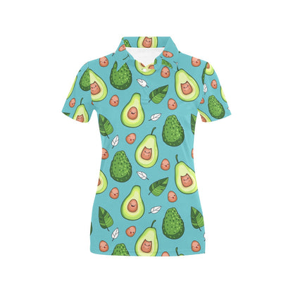 Avocado Pattern Print Design AC05 Women's Polo Shirt