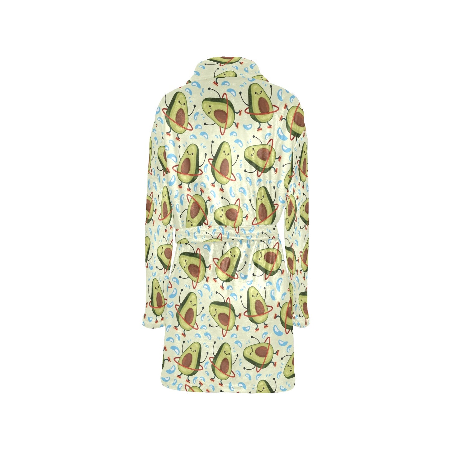 Avocado Pattern Print Design AC02 Women's Fleece Robe