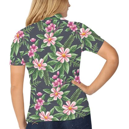 Summer Floral Pattern Print Design SF010 Women's Polo Shirt