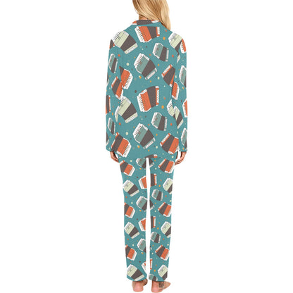Accordion Pattern Print Design 02 Women's Long Pajama Set