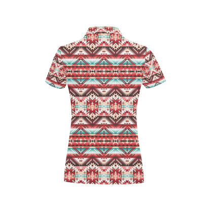 Aztec Western Style Print Pattern Women's Polo Shirt