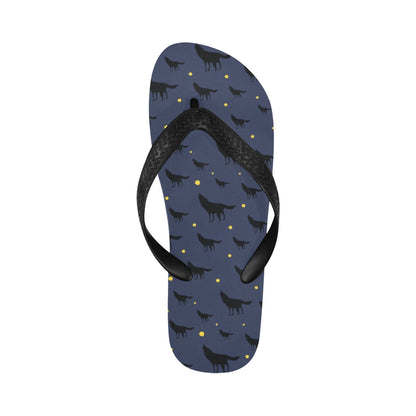 Wolf Print Design LKS301 Flip Flops