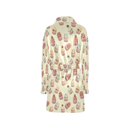 Cupcake Pattern Print Design 04 Women's Fleece Robe