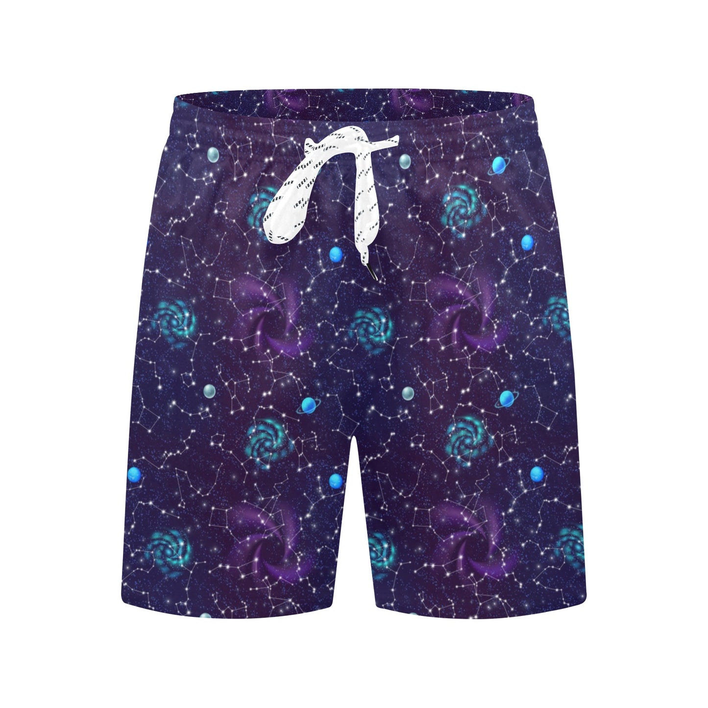 Zodiac Galaxy Design Print Men's Swim Trunks Beach Shorts
