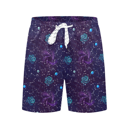 Zodiac Galaxy Design Print Men's Swim Trunks Beach Shorts