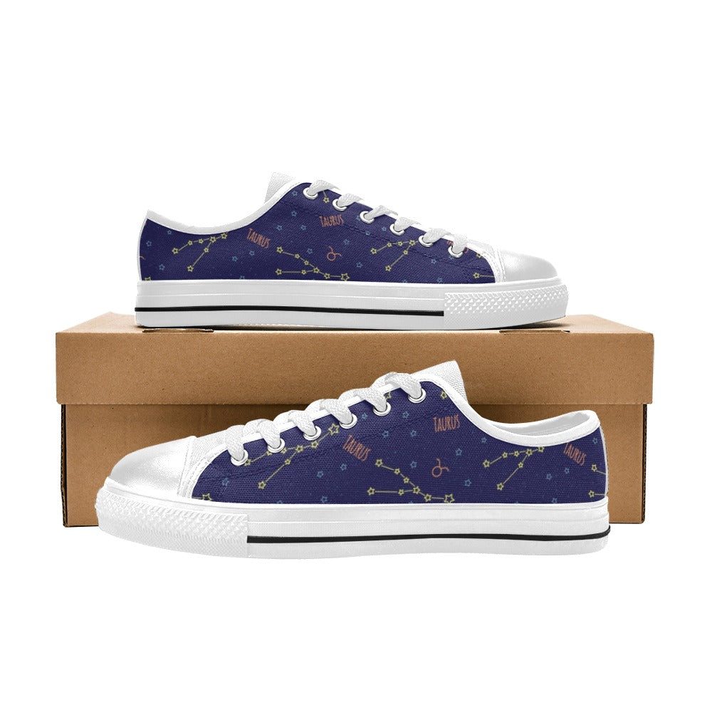 Taurus Print Design LKS301 Women's White Low Top Shoes