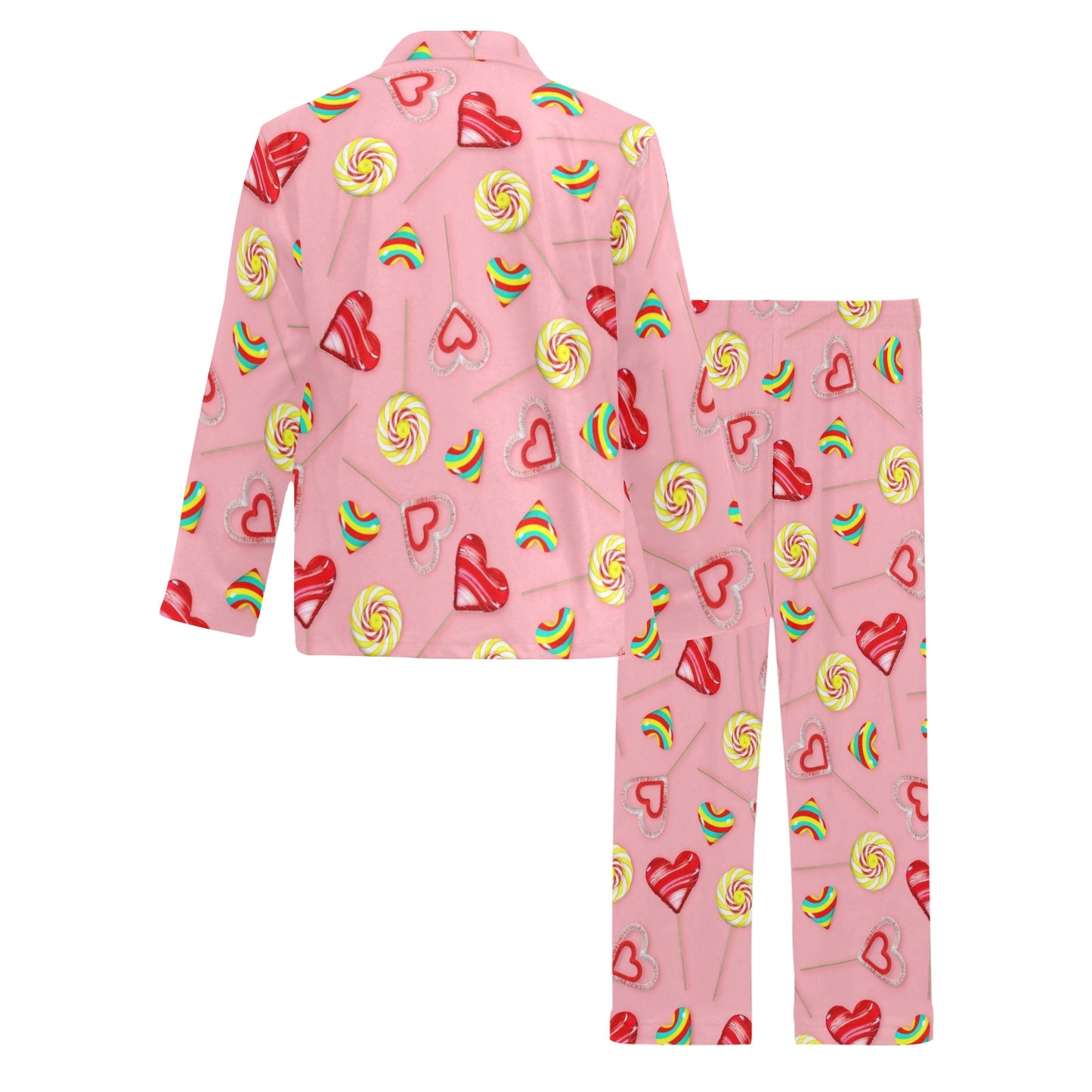 Lollipop Pattern Print Design LL05 Men's Long Pajama Set