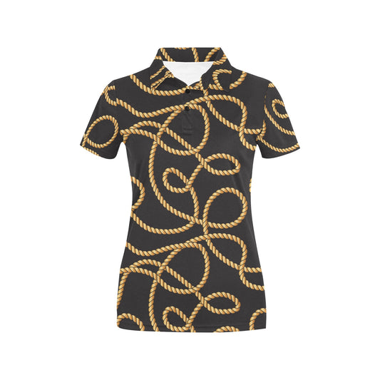 Rope Pattern Print Design A04 Women's Polo Shirt