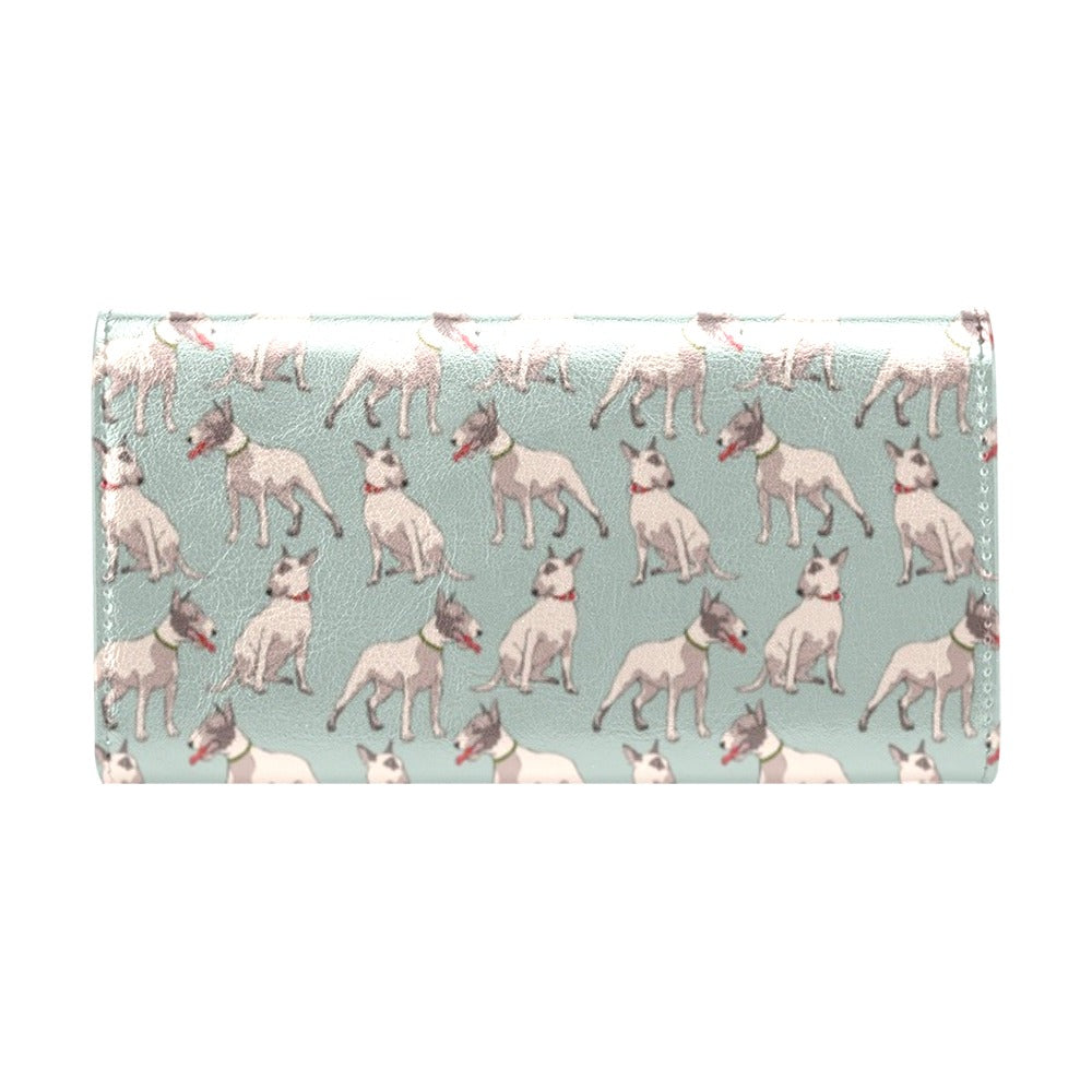 Bull Terrier Cute Print Pattern Women's Trifold Wallet