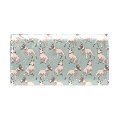 Bull Terrier Cute Print Pattern Women's Trifold Wallet