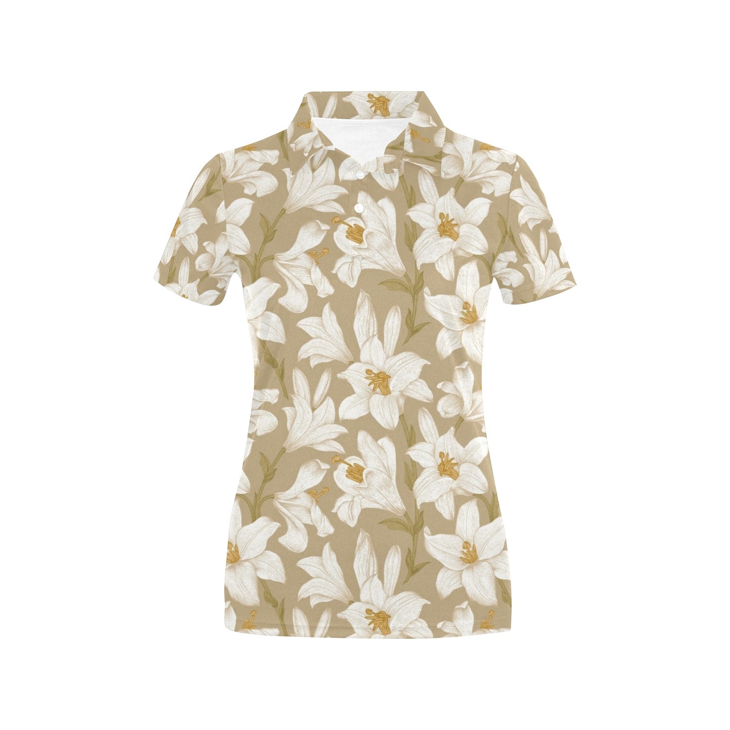 Lily Pattern Print Design LY07 Women's Polo Shirt