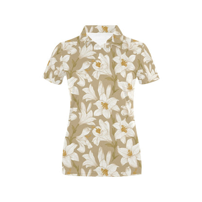 Lily Pattern Print Design LY07 Women's Polo Shirt