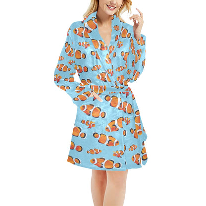 Clownfish Pattern Print Design 01 Women's Fleece Robe