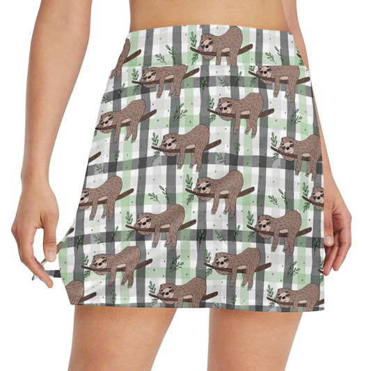 Sloth Print Design LKS301 17" Golf & Pickleball Skort with Pockets