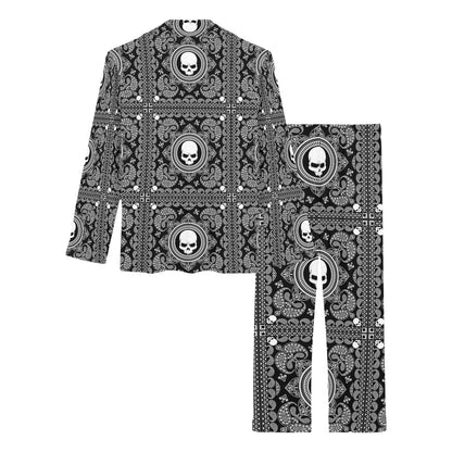 Bandana Skull Print Design LKS303 Women's Long Pajama Set