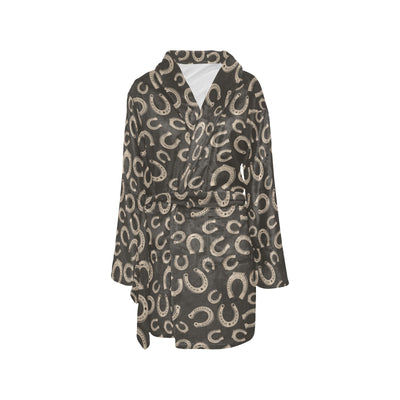 Horseshoe Print Design LKS303 Women's Fleece Robe