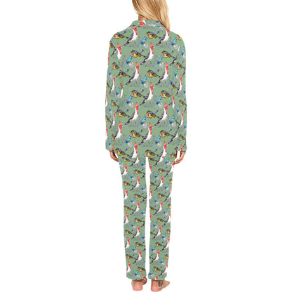 Birds Pattern Print Design 07 Women's Long Pajama Set
