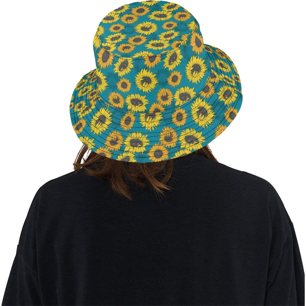 Sunflower Print Design LKS301 Unisex Bucket Hat