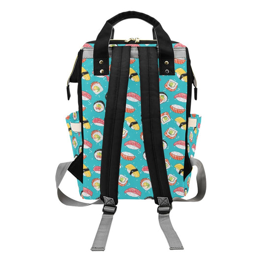 Sushi Print Design LKS305 Diaper Bag Backpack