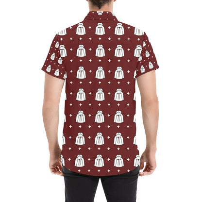 Shih Tzu Print Design LKS301 Men Short Sleeve Button Up Shirt