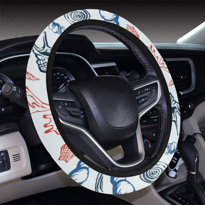 Seashell Print Design LKS307 Steering Wheel Cover with Elastic Edge