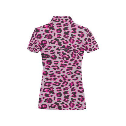 Leopard Pattern Print Design 02 Women's Polo Shirt
