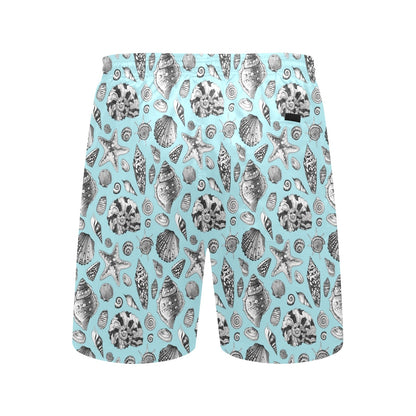 Seashell Beach Print Design LKS302 Men's Swim Trunks Beach Shorts