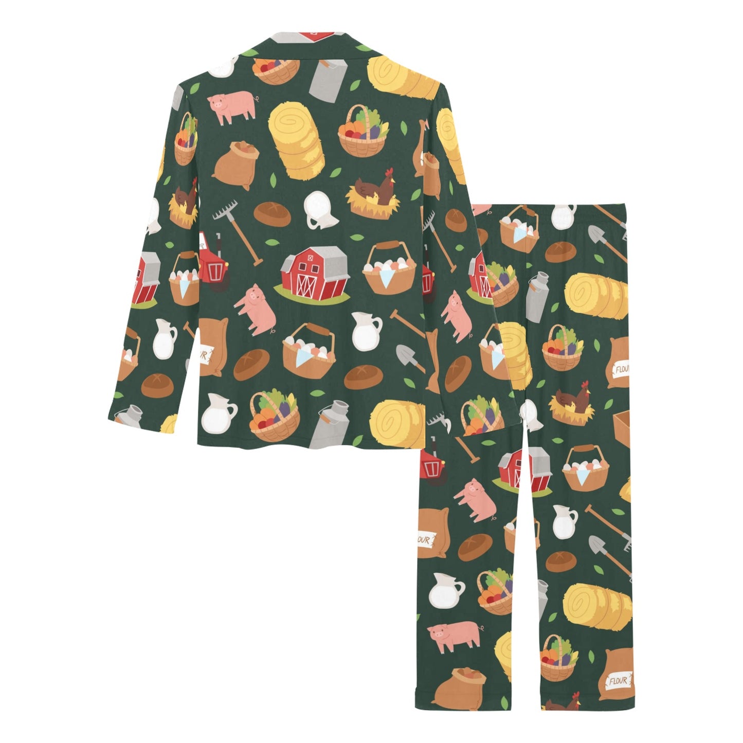 Agricultural Farm Print Design 02 Women's Long Pajama Set