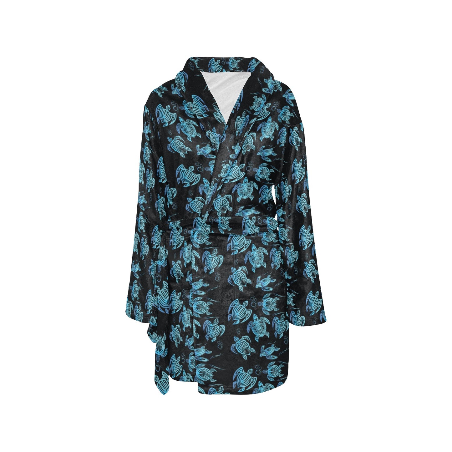Tribal Turtle Polynesian Themed Design Women's Fleece Robe