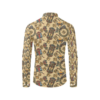 Totem Print Design LKS305 Men's Long Sleeve Dress Shirt