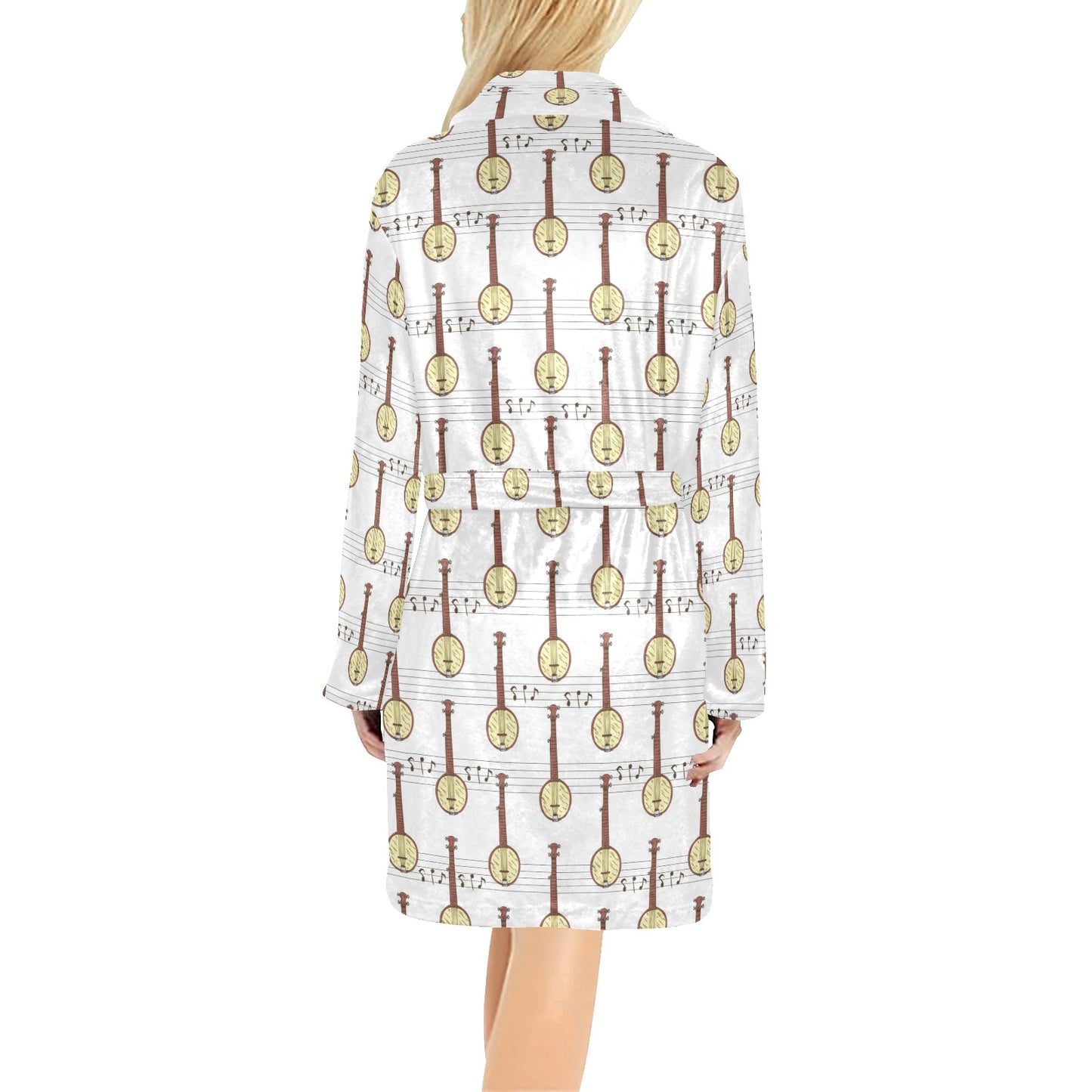Banjo Print Design LKS402 Women's Fleece Robe