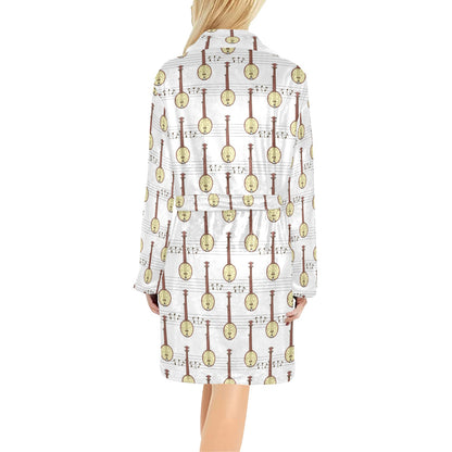 Banjo Print Design LKS402 Women's Fleece Robe