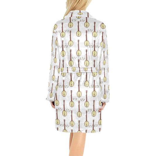 Banjo Print Design LKS402 Women's Fleece Robe
