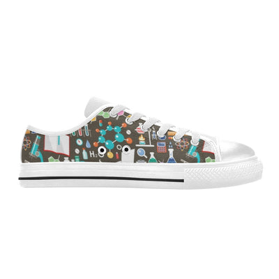 Science Print Design LKS303 Women's White Low Top Shoes