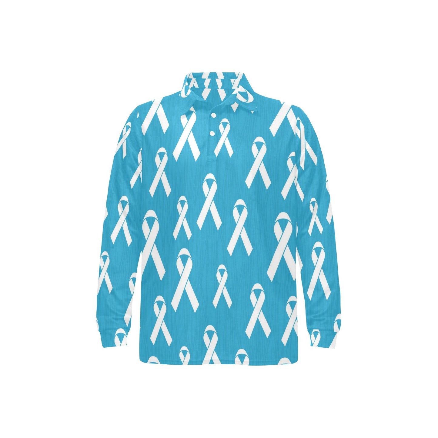 Liver cancer Pattern Print Design 01 Long Sleeve Polo Shirt For Men's
