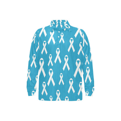 Liver cancer Pattern Print Design 01 Long Sleeve Polo Shirt For Men's