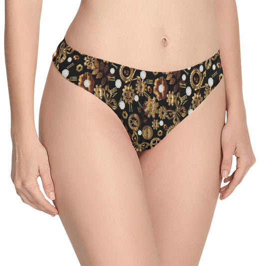 Steampunk Butterfly Design Themed Print Women's Thongs
