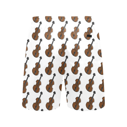 Violin Print Design LKS405 Men's Swim Trunks Beach Shorts
