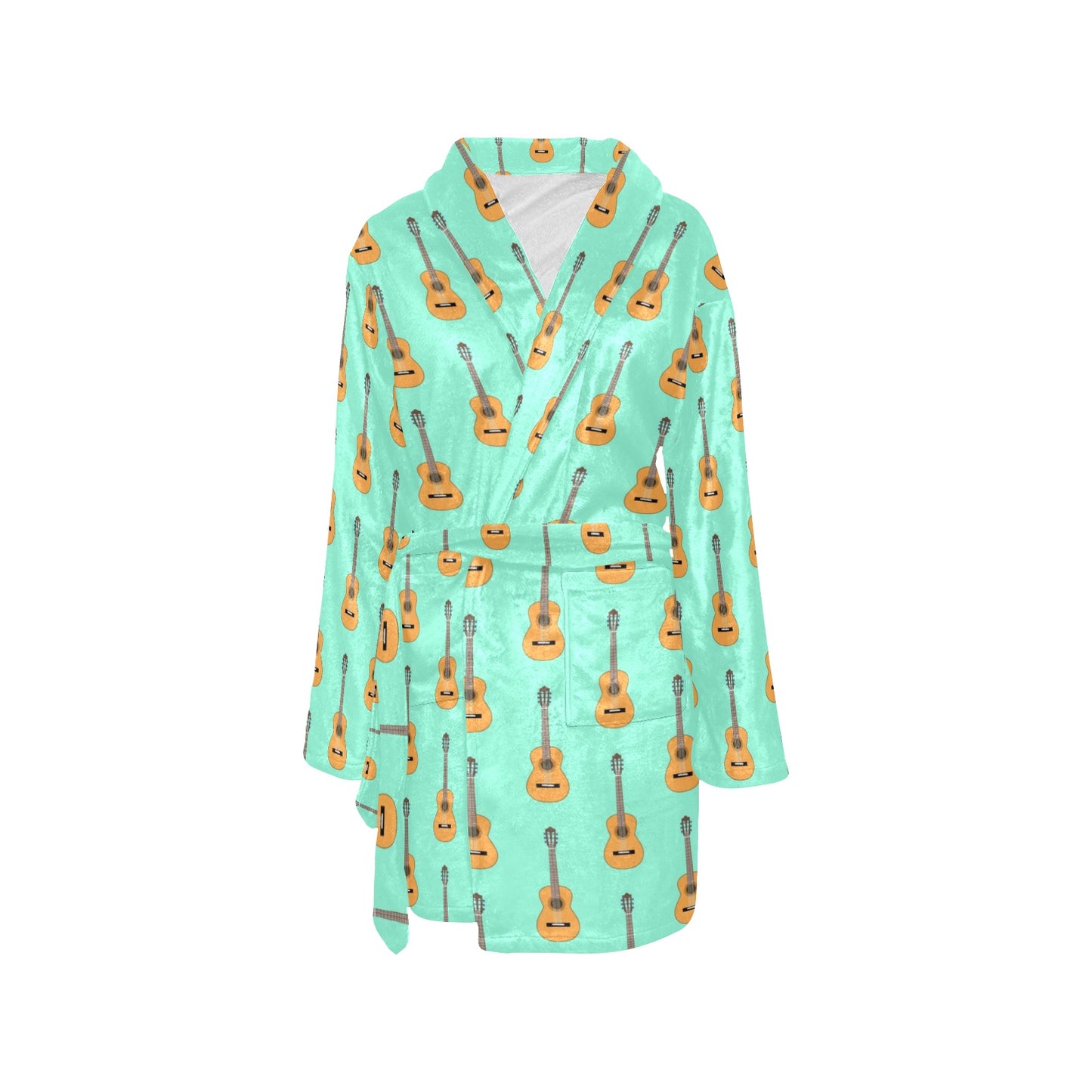 Acoustic Guitar Print Design LKS403 Women's Fleece Robe
