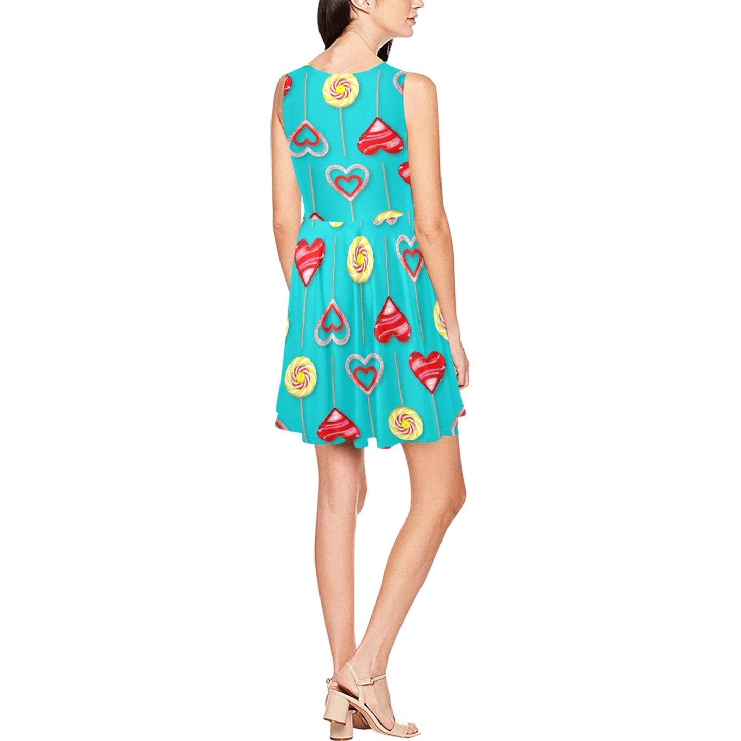 Lollipop Pattern Print Design LL06 Sleeveless Dress