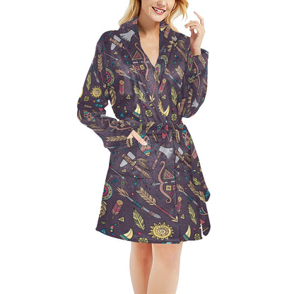 Tribal native american Aztec Women's Fleece Robe